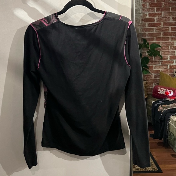 Spanner Pink Black V Neck Mesh and Jersey Longsleeve Tshirt for casual wear - Picture 5 of 6